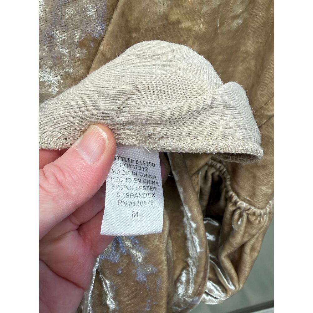 Entro Velvet Babydoll Dress Beige Taupe Flowy | Size M - Picture 3 of 5